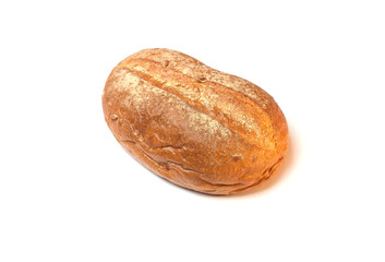 loaf of corn bread on white background