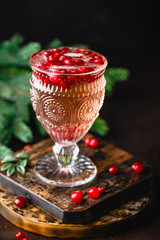 Cranberry cocktail in glasses
