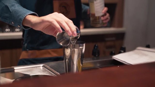 Cocktail making and presenting in a bar