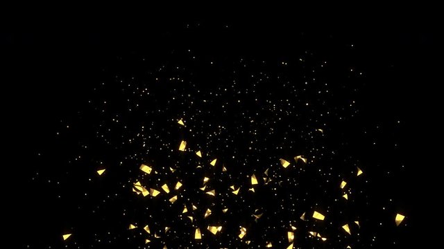 explosion of gold confetti