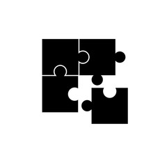 Puzzle icon, logo isolated on white background