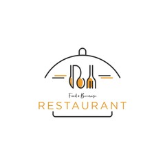Logo design for restaurants with knives, forks and spoons