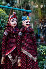 Indian puppets the handicraft products displayed for tourists