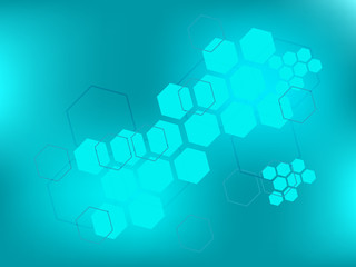 Modern futuristic medical background. Technology polygonal concept. Abstract hexagon background for innovation medicine, health, research and science. Vector illustration EPS10.