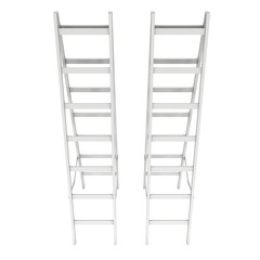 Step ladder. 3d render isolated on white
