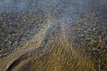 the structure of water in shades of sunlight, the manifestation of texture in the form of abstraction