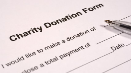 Preparing to make a donation using a charity donation form.