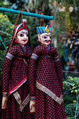 Obraz premium Indian puppets the handicraft products displayed for tourists
