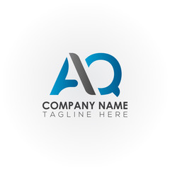 Initial letter AQ simple logo Vector template. Simple AQ Letter logo design. AQ font type logo.