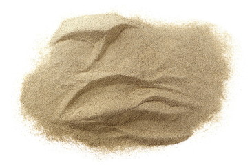 Desert sand dune isolated on white background and texture, top view