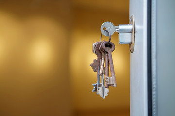 Rusty keys in the keyhole