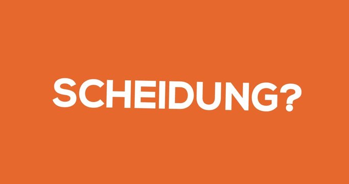 Anwalt f&uuml;r Familienrecht. Textanimation f&uuml;r Blog, Soziale Medien oder Website. Werbung/Marketing f&uuml;r Fachanwalt bei Scheidung. Hintergrund orange