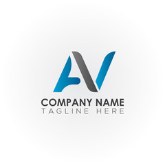 Initial letter AV simple logo Vector template. Simple AV Letter logo design. AV font type logo.