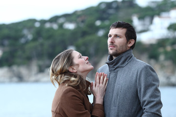 Desperate wife begs her angry husband for forgiveness