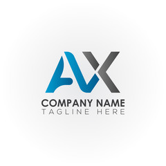 Initial letter AX simple logo Vector template. Simple AX Letter logo design. AX font type logo.