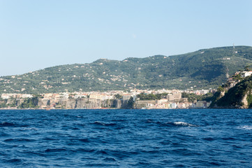 Sorrento stunning town hilltop on the coastline during summer