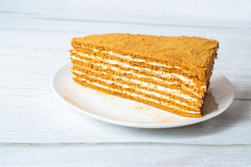 a slice of layer honey cake 