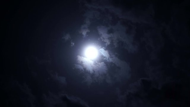 Dramatic full moon night sky