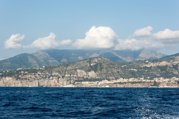 Fototapeta premium Sorrento stunning town hilltop on the coastline during summer
