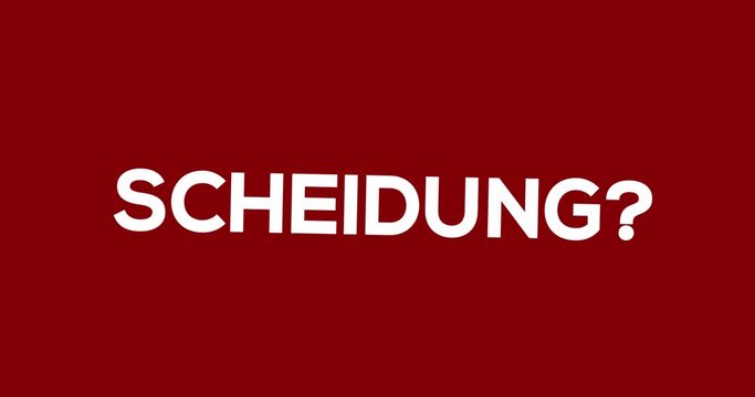 Fachanwalt f&uuml;r Familienrecht. Textanimation f&uuml;r Blog, Soziale Medien oder Website. Werbung/Marketing f&uuml;r Anwalt bei Scheidung. Hintergrund rot