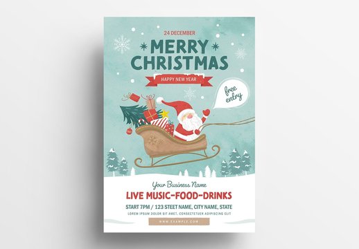 Christmas Flyer with Snowy Scene