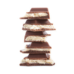 Chocolate pieces with coconut filling