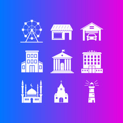 Set of buildings. Cityscape collection.