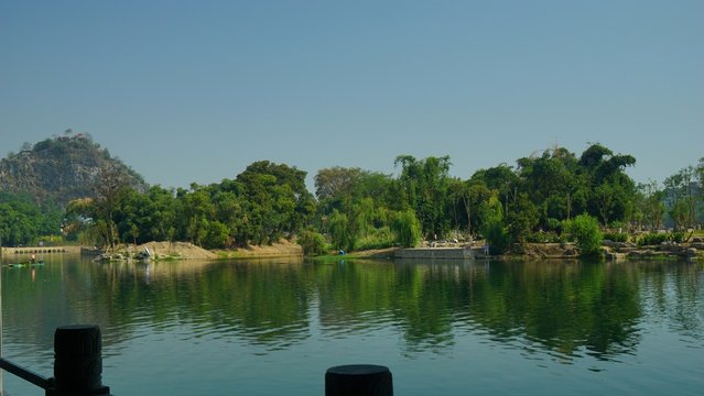 The karst cave and river in Fubo hill Guilin