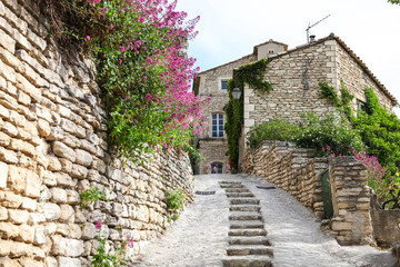 Fototapeta na wymiar Pretty authentic street in small french village