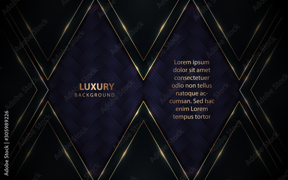 Aufkleber abstract dark overlapping layers background a combination with golden texture line decoration. luxur