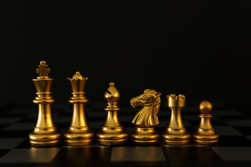 Image of chess game. Business, competition, strategy, leadership and success concept