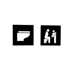 toilet bowl and a child seat icons on white background
