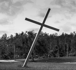 Crooked cross after hurricane Irma