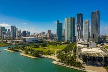 Obraz premium Aerial Museum Park Downtown Miami FL