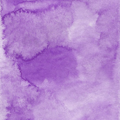 Obraz premium Purple square background. Abstract watercolor texture. Wet smoky violet stains