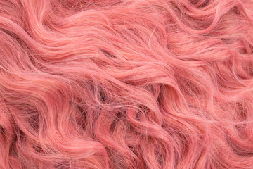 Pink wavy hair pattern. Top view.
