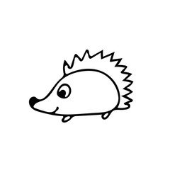 Hedgehog hand drawn in simple scandinavian doodle style. Element for the decor and design