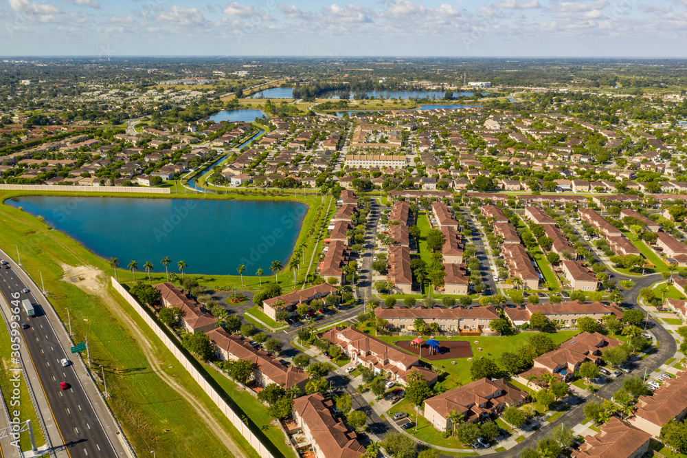 Wall mural beautiful residential landscape homestead florida homes townhomes