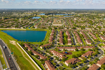 Beautiful residential landscape Homestead Florida homes Townhomes