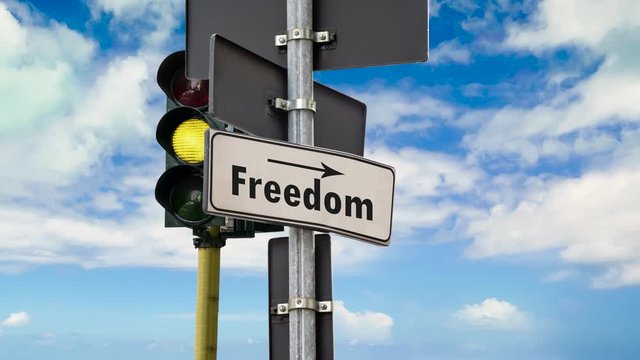 Street Sign the Way to Freedom