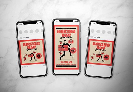 Boxing Day Event Social Media Post Layout Set