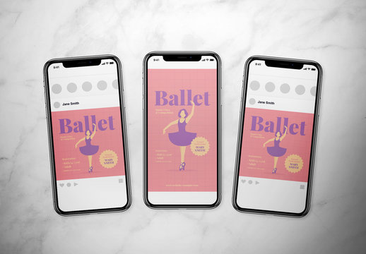 Ballet Event Social Media Post Layout Set