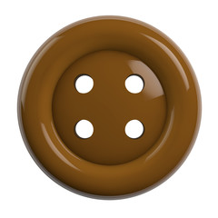 Brown Button Isolated on White Background