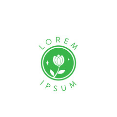 Logo Design with Abstract Outline Bloom Icon