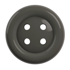 Grey Button Isolated on White Background