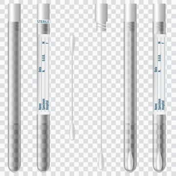 Sterile Transport SWAB. Cotton swabs in plastic tube with cap