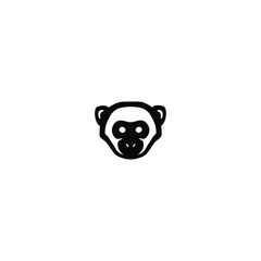 Monkey head logo design isolated simple flat