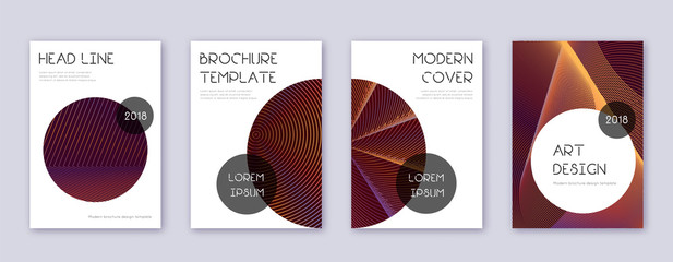 Fototapeta premium Trendy brochure design template set. Orange abstra