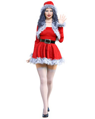 Young beautiful Santa girl.