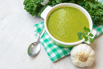 cream or pure vegetables with natural ingredients, top view